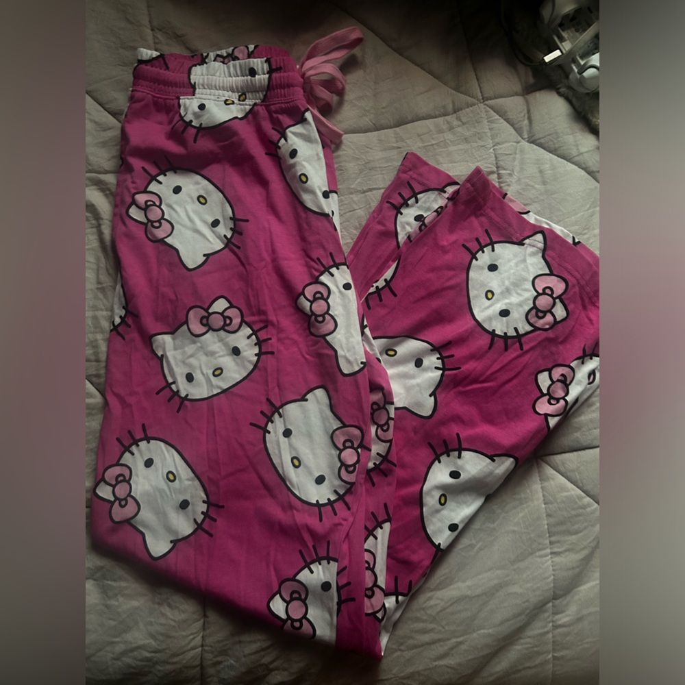 Pink hello kitty pajama pants